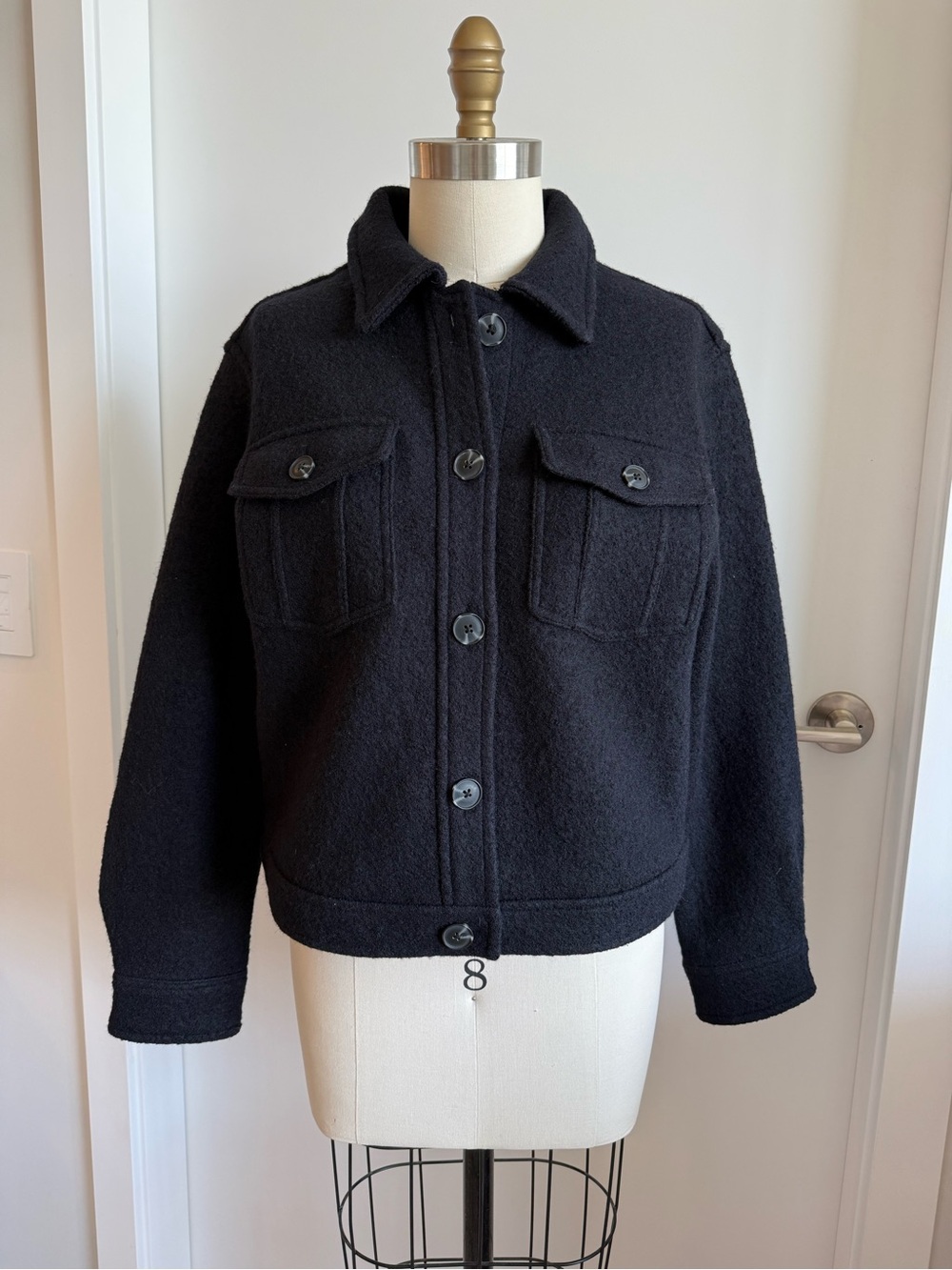 Hunter Black Wool Utility Shacket